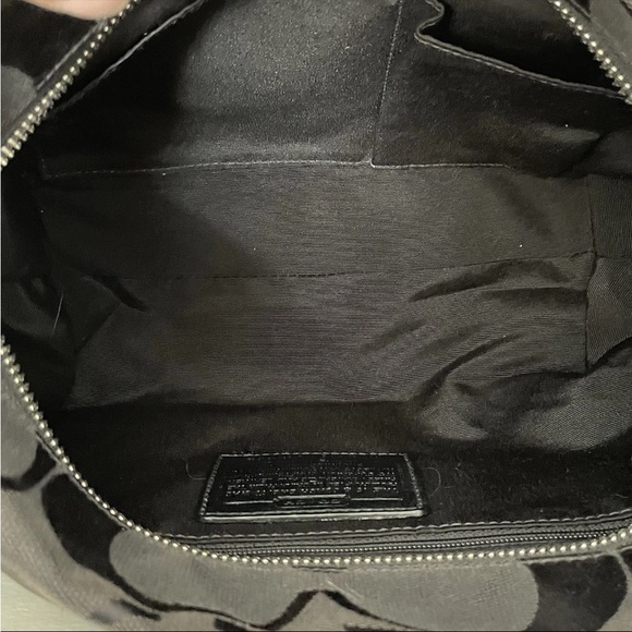 VTG Y2K COACH Signature Jacquard East West Shoulder Bag Purse Monochrome Black - Picture 8 of 14